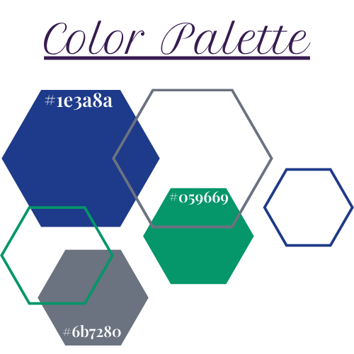 Color palette for Paulin Moving Co. branding featuring navy blue, teal green, and gray hex swatches with hex codes for consistent brand use.