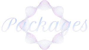“Elegant ‘Packages’ heading graphic with purple and lavender geometric wave design for the Lily Grace Designs website services page.”